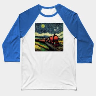 Starry Night Wizarding Express Train Baseball T-Shirt